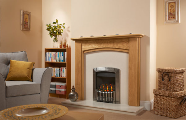 Arched Oak Fireplace Package