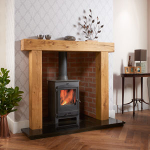 Waney Edge Upton Oak Beam Fireplace Package