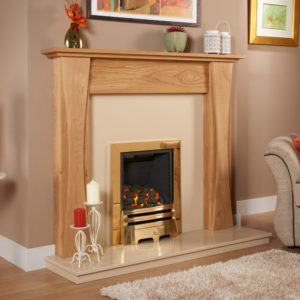 Curved Leg Solid Oak Fireplace Surround Package