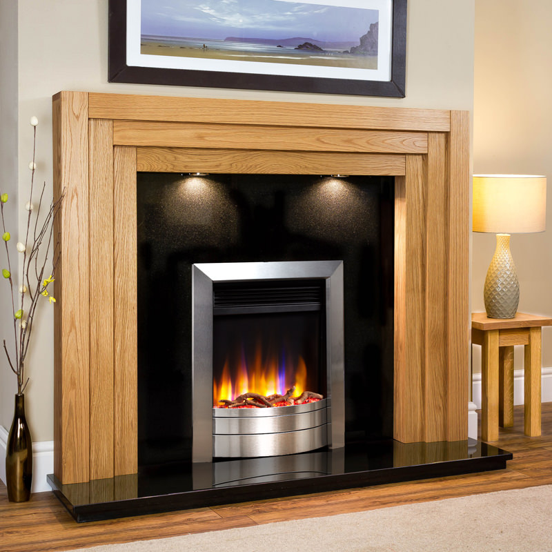 Stamford Solid Oak Electric Fireplace, Electric Fireplace Surround And Hearth