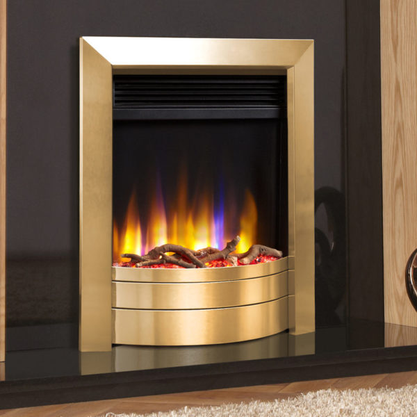 Celsi Ultiflame VR Essence Electric Fire in Satin Brass