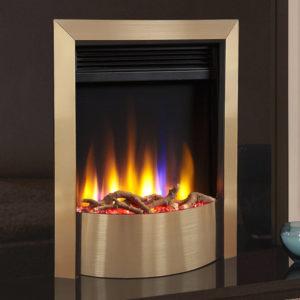 Celsi Ultiflame VR Contemporary Electric Fire in Champagne