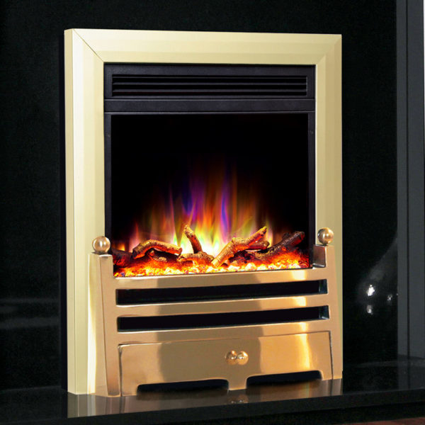 Celsi Electriflame XD Bauhaus Electric Fire in Brass