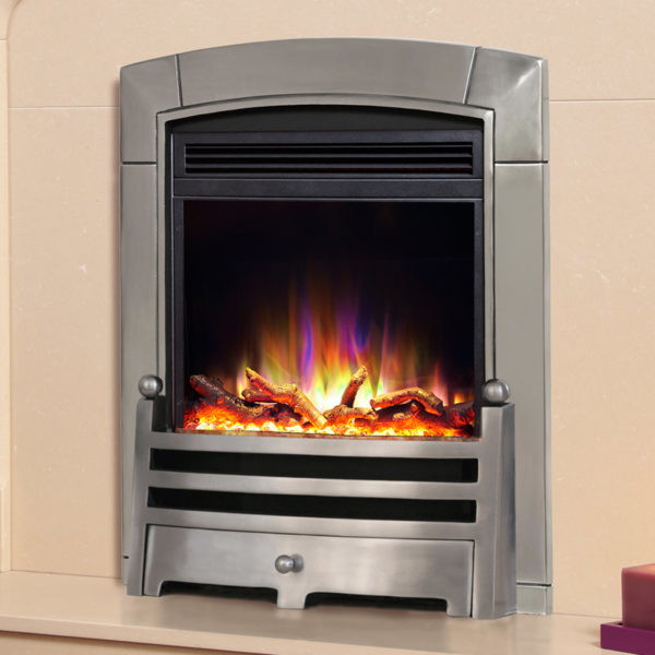 Celsi Electriflame XD Bauhaus Electric Fire in Silver