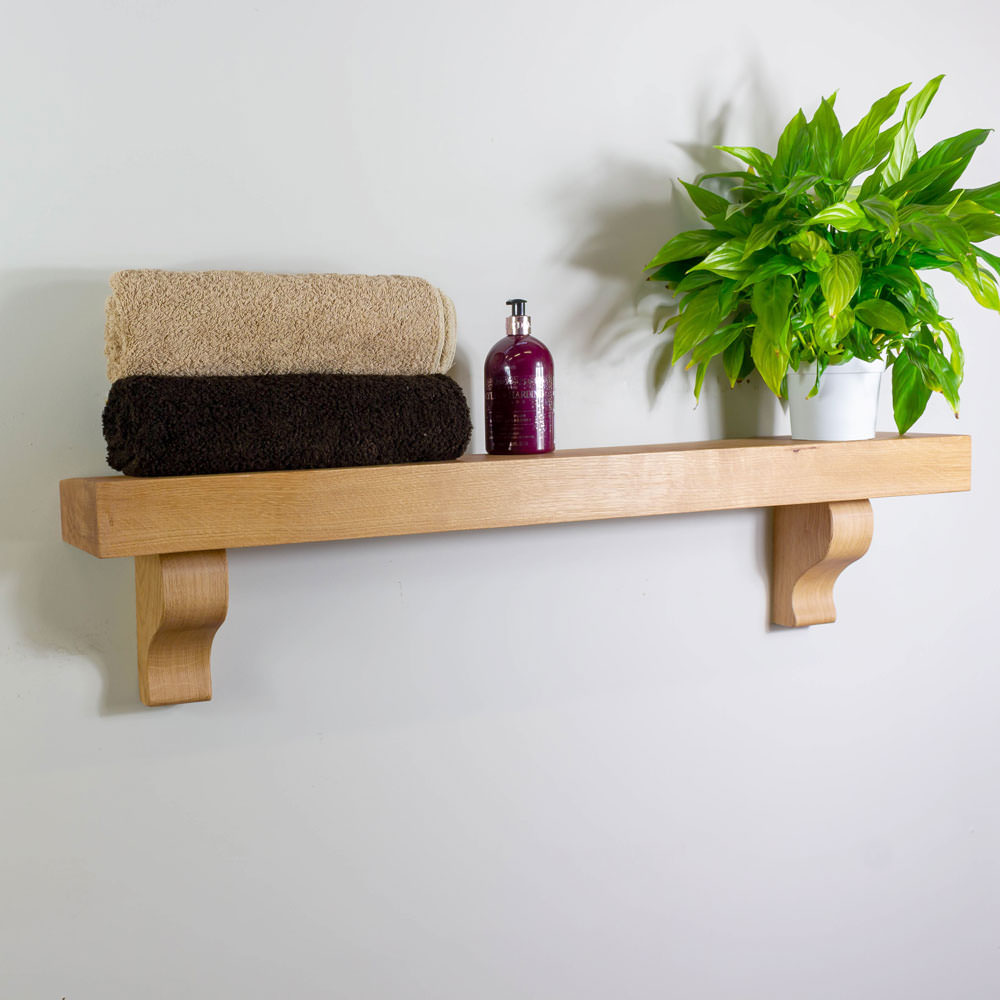 Solid Oak Shelving With Curved Corbel, Wood Corbels For Shelves Ireland
